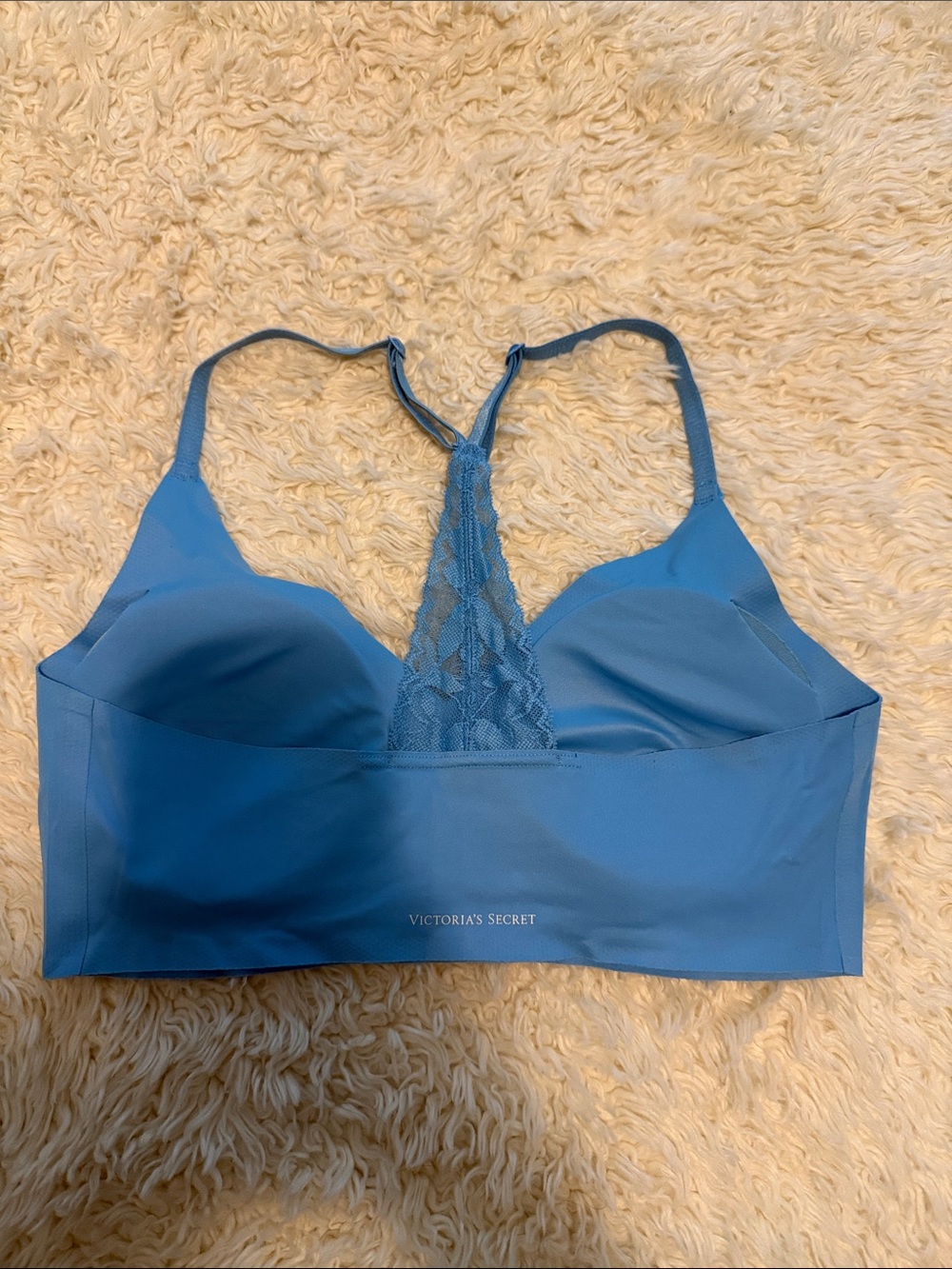 Victoria's Secret Soft Blue Lace Racerback Bralette - Picture 2 of 3